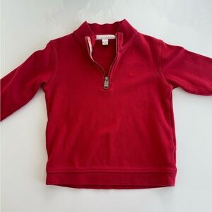 Burberry kids red quarter zip pullover 4T but listing as 3. Runs small imo